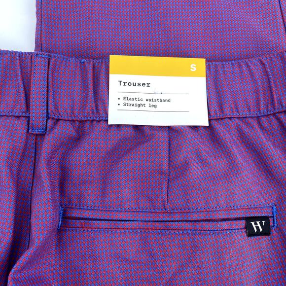 Houston White Men's Purple Checkered Straight Chino Trouser Pants Size Small - Picture 6 of 10